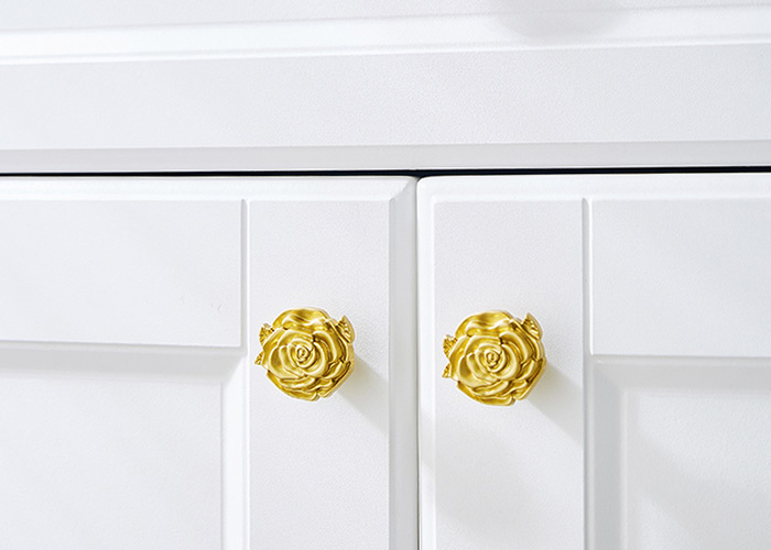 Rose-Inspired Brass Knobs