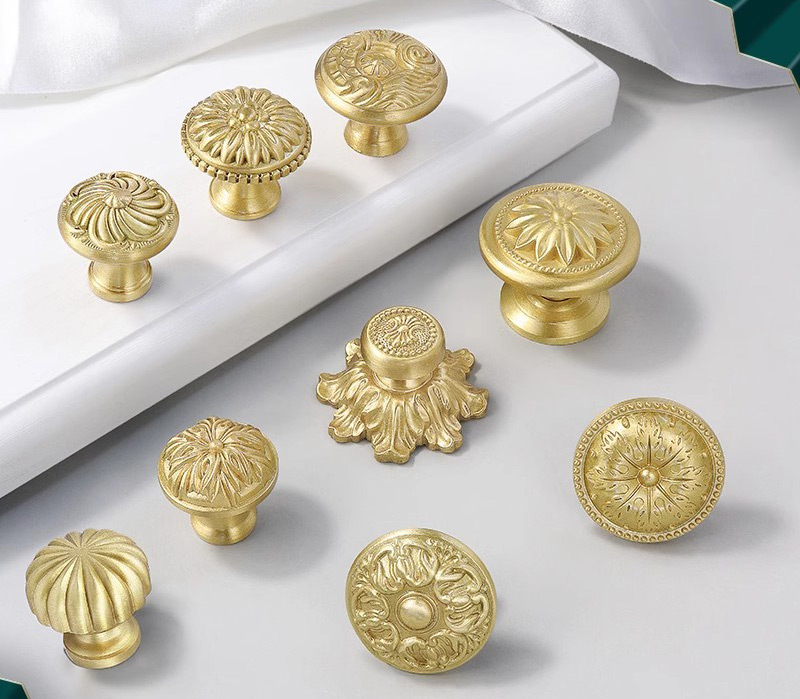 Euro Style Brass Gold Round Knobs