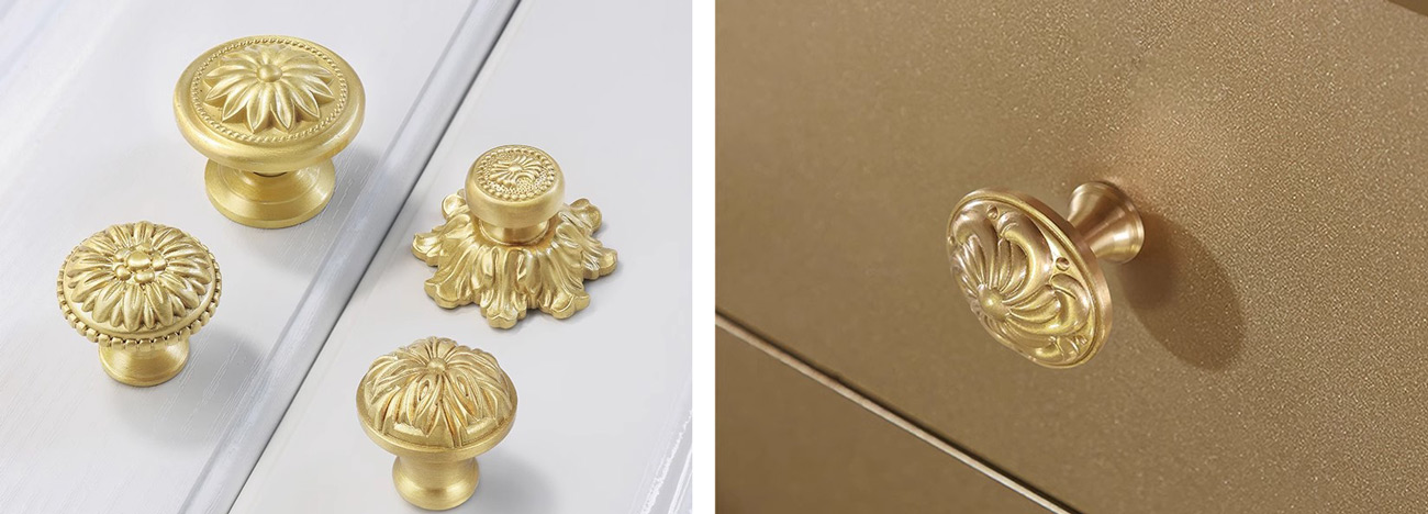 Euro Style Brass Gold Round Knobs