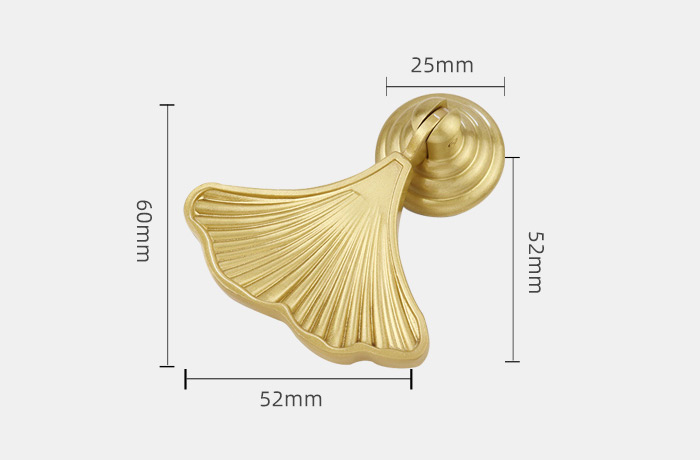 Solid Brass Ginkgo Leaf Knob