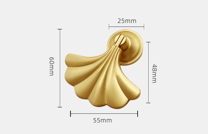 Brass Ginkgo Leaf Pendant Handle